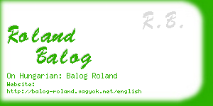 roland balog business card